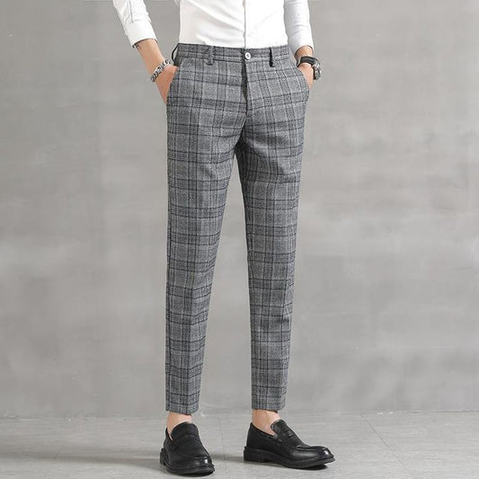 Men's Grey Chequed Pants