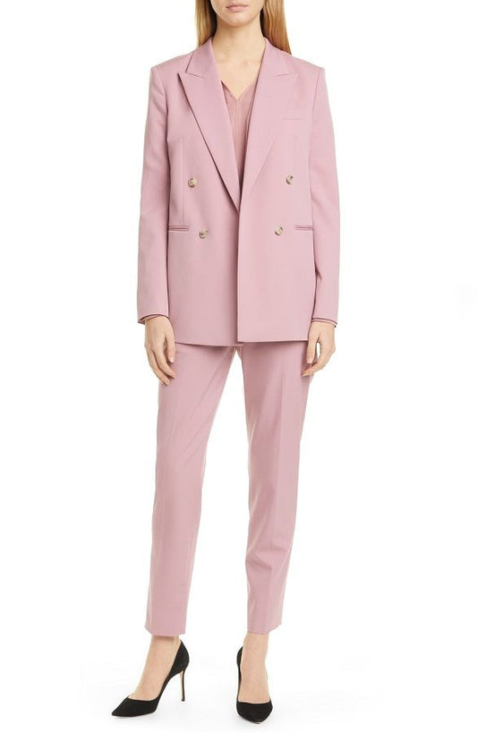 Elegant 2 Piece Pink Women Suit